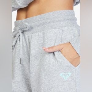 Roxy gray fleece sweatpants cuff bottoms size small